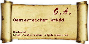 Oesterreicher Arkád névjegykártya